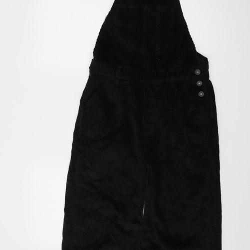 Fat Face Womens Black Cotton Dungaree One-Piece Size 10 Buckle