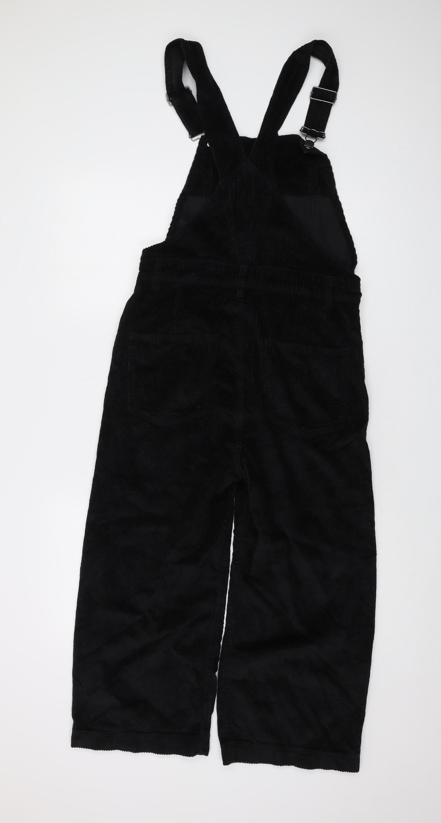 Fat Face Womens Black Cotton Dungaree One-Piece Size 10 Buckle