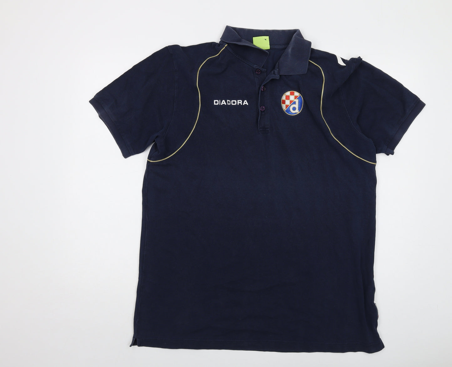 Diadora Mens Blue Cotton Polo Size 2XL Collared Button