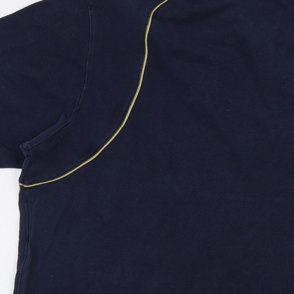 Diadora Mens Blue Cotton Polo Size 2XL Collared Button