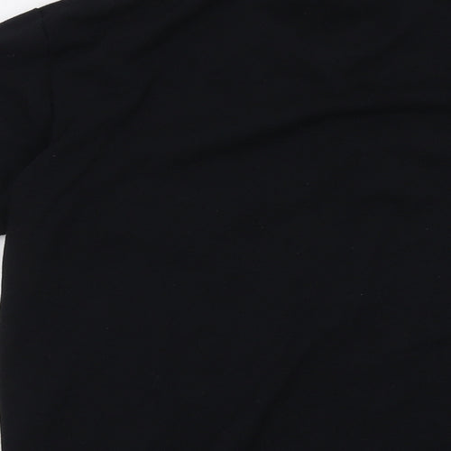 Singapore Mens Black Cotton Polo Size S Collared Button