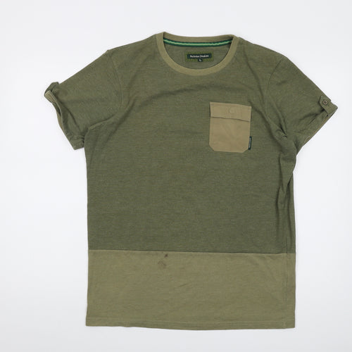 Nicholas Deakins Mens Green Cotton T-Shirt Size L Crew Neck