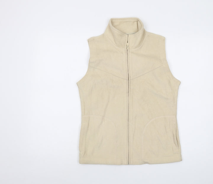 EWM Womens Beige Jacket Waistcoat Size 10 Zip