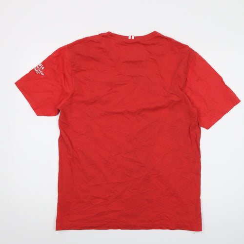 England Mens Red Cotton T-Shirt Size M Crew Neck - Fifa World Cup 2014