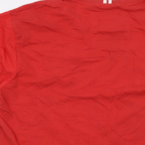England Mens Red Cotton T-Shirt Size M Crew Neck - Fifa World Cup 2014