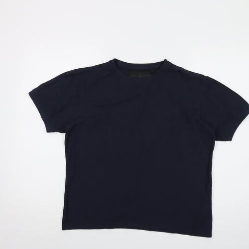 Soul Star Womens Blue Cotton Basic T-Shirt Size S Crew Neck