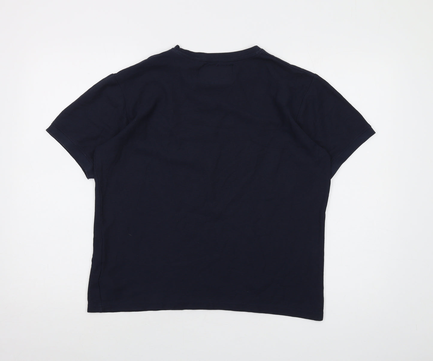 Soul Star Womens Blue Cotton Basic T-Shirt Size S Crew Neck