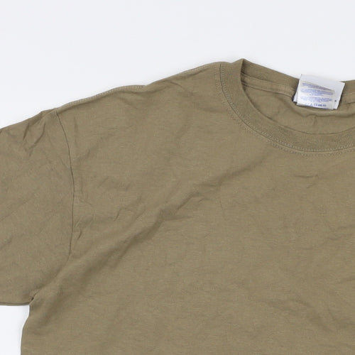 Old Guys Rule Mens Beige Cotton T-Shirt Size M Crew Neck