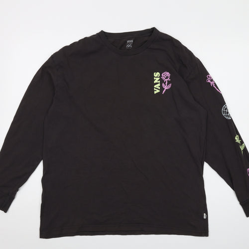 VANS Mens Grey Cotton T-Shirt Size XL Crew Neck