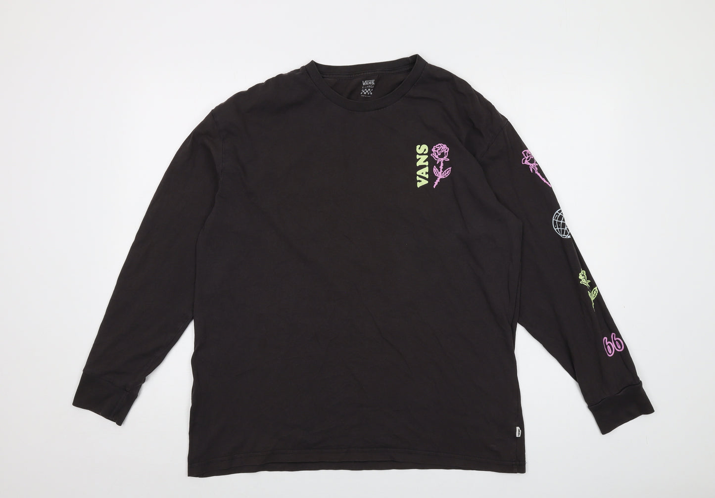 VANS Mens Grey Cotton T-Shirt Size XL Crew Neck
