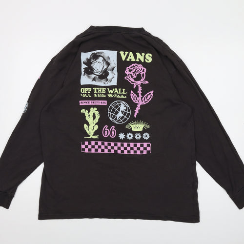 VANS Mens Grey Cotton T-Shirt Size XL Crew Neck