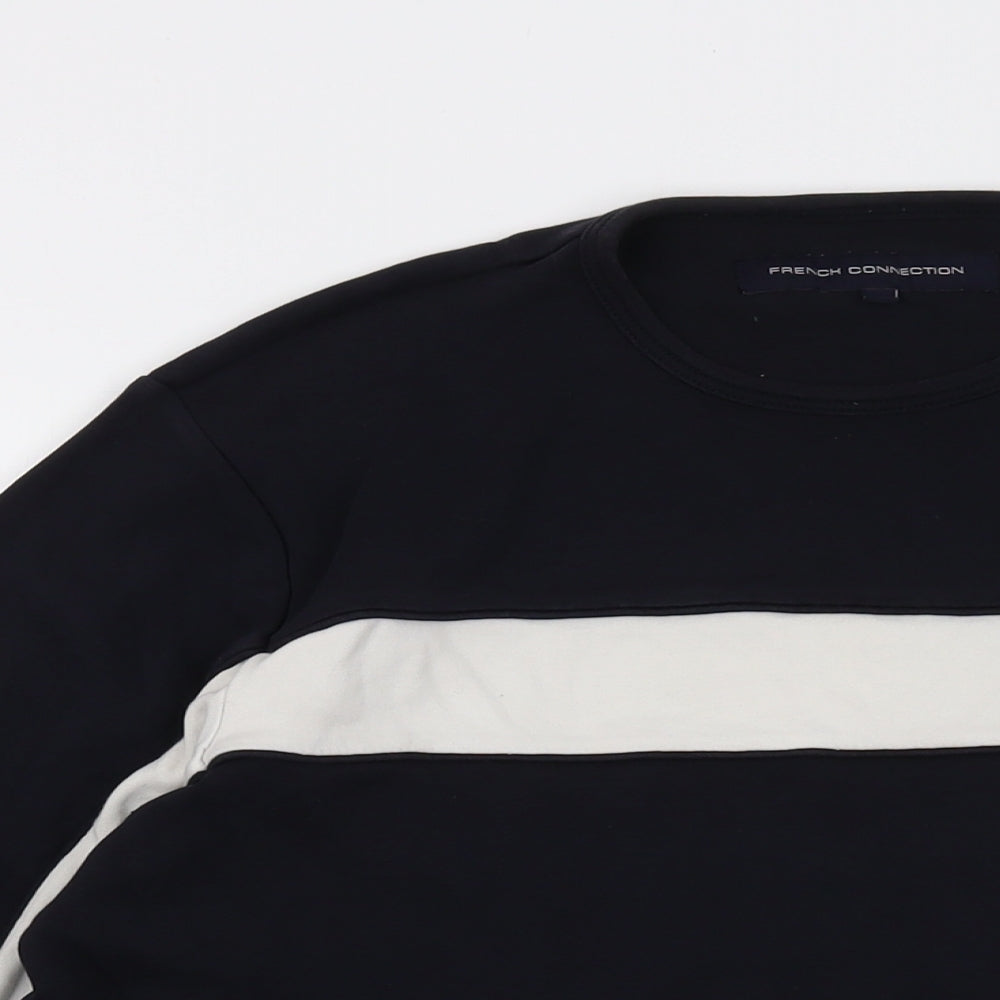 French Connection Mens Blue Cotton T-Shirt Size M Round Neck