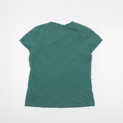 PUMA Womens Green Cotton Basic T-Shirt Size M Crew Neck