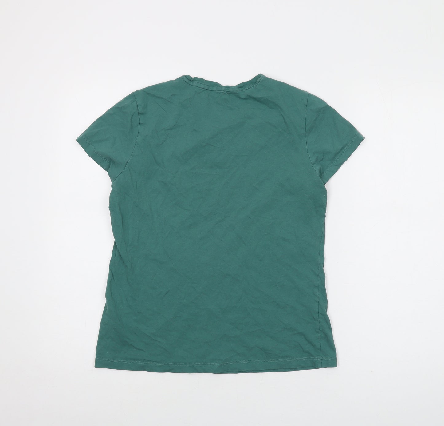 PUMA Womens Green Cotton Basic T-Shirt Size M Crew Neck