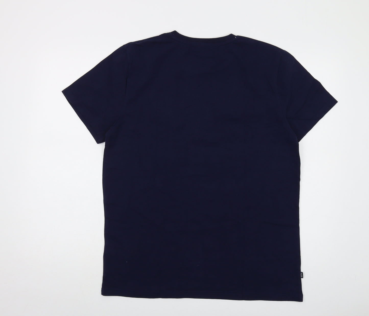 Superdry Mens Blue Cotton T-Shirt Size 2XL Crew Neck