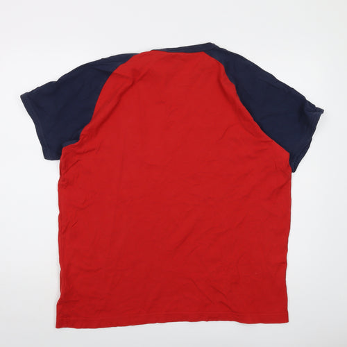 Nike Mens Red Cotton T-Shirt Size XL V-Neck