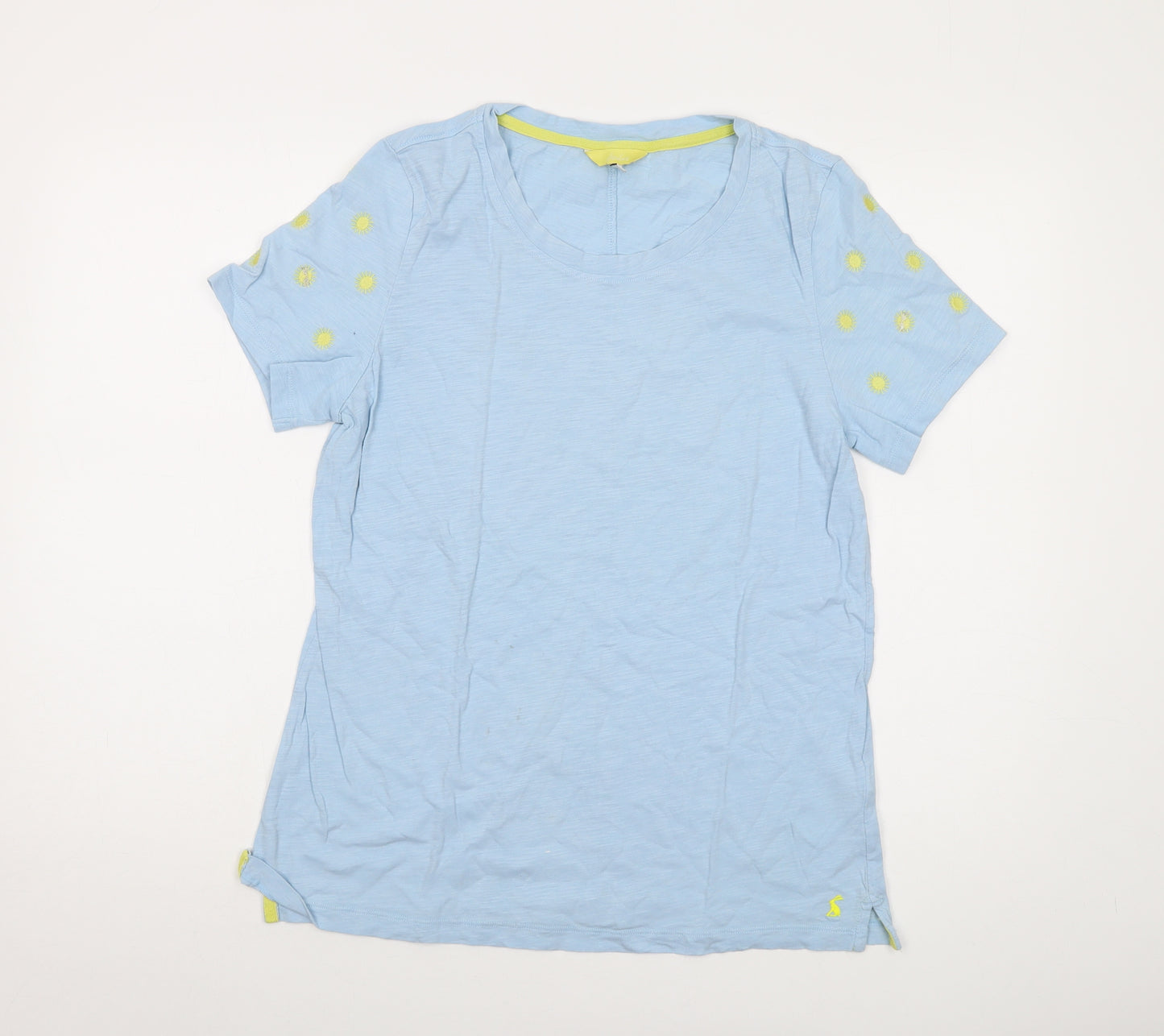 Joules Womens Blue Cotton Basic T-Shirt Size 14 Round Neck