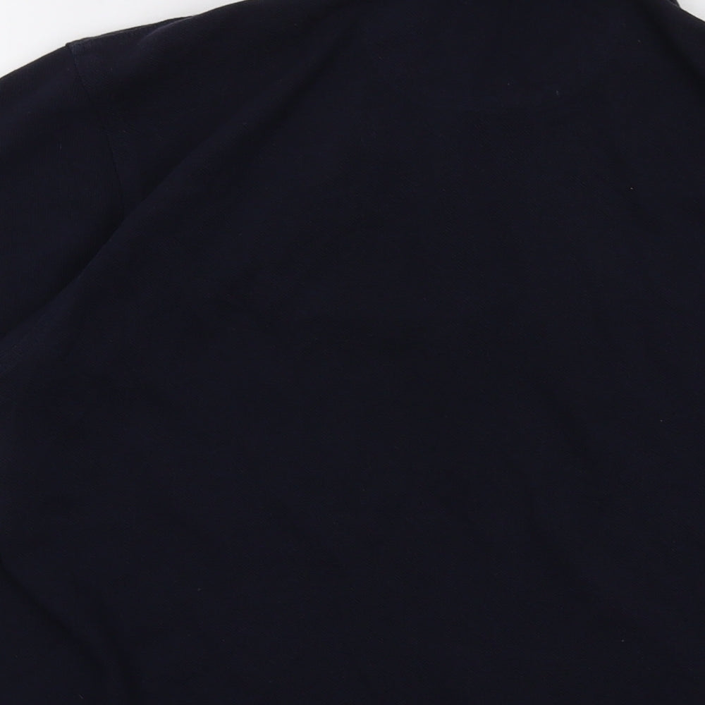 Cortefiel Mens Blue Cotton Polo Size M Collared Button