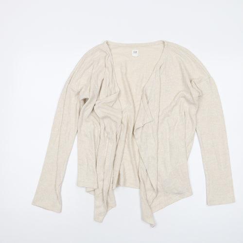Gap Girls Beige V-Neck Vinyl Cardigan Jumper Size 12 Years