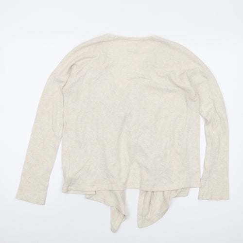 Gap Girls Beige V-Neck Vinyl Cardigan Jumper Size 12 Years