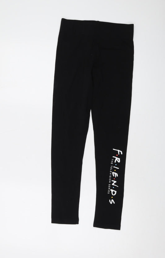 Friends Girls Black Cotton Jegging Trousers Size 11 Years Regular Pullover
