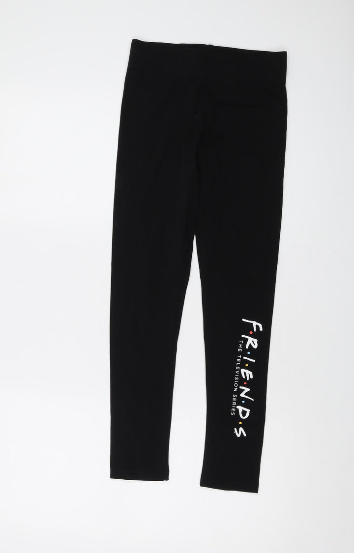 Friends Girls Black Cotton Jegging Trousers Size 11 Years Regular Pullover