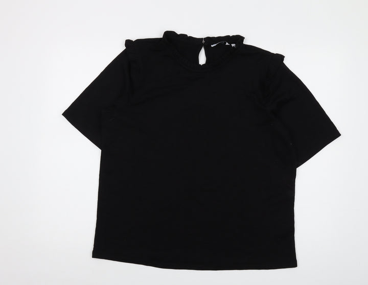 b.young Womens Black Polyester Basic Blouse Size XL Mock Neck