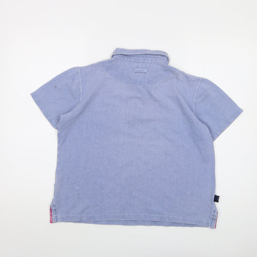 Chatham Womens Blue Cotton Basic Polo Size 12 Collared