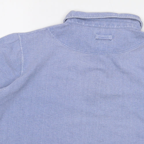 Chatham Womens Blue Cotton Basic Polo Size 12 Collared