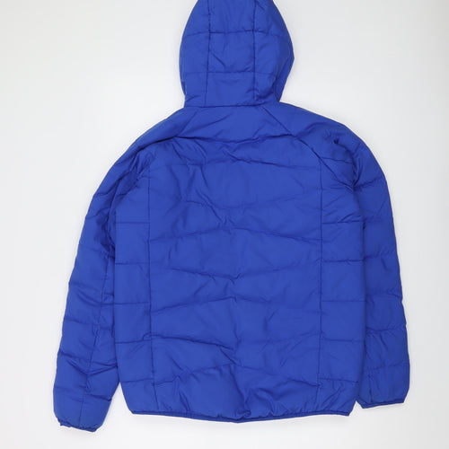 adidas Boys Blue Puffer Jacket Jacket Size 13-14 Years Zip
