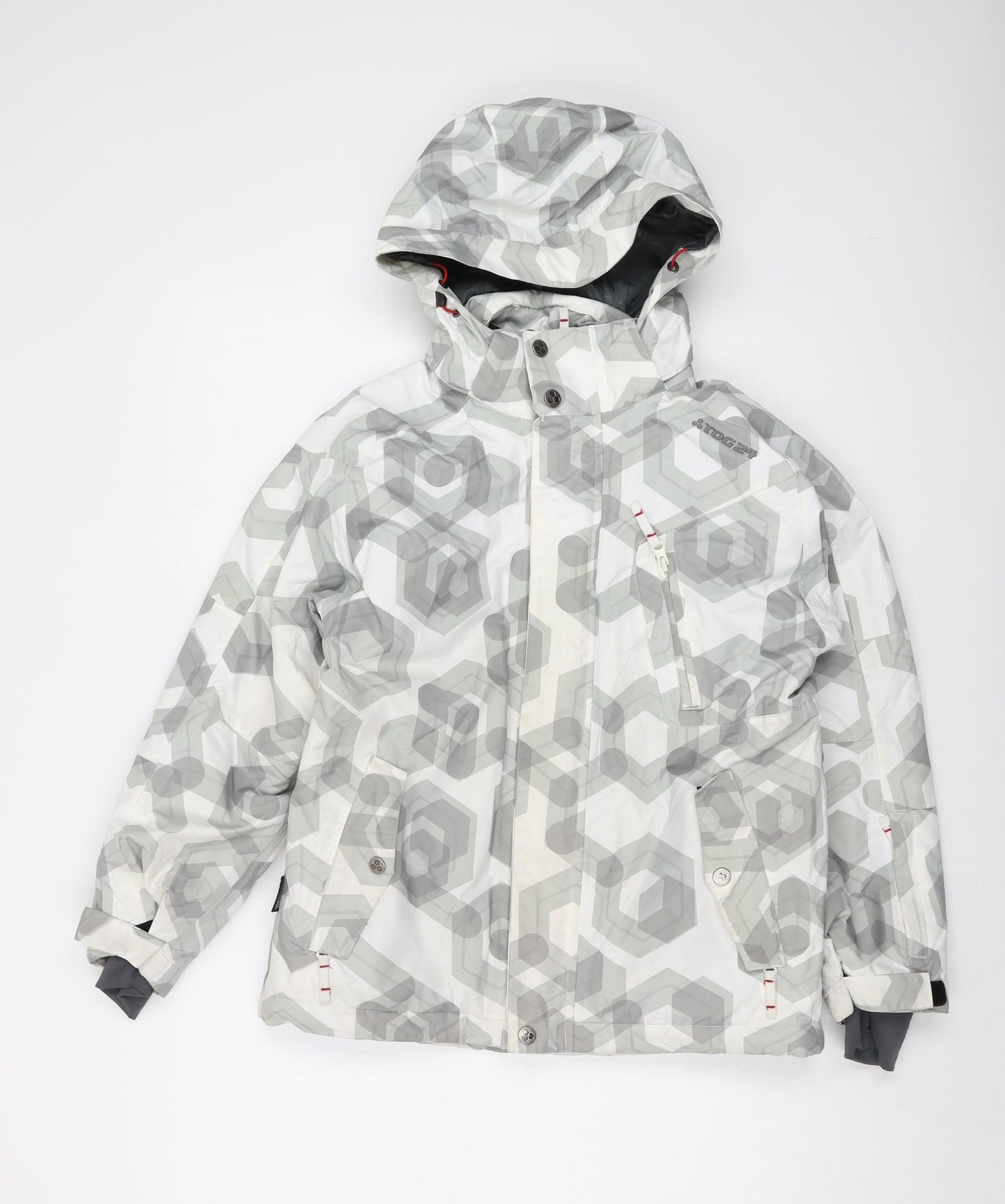 TOG24 Boys Grey Geometric Jacket Size 9-10 Years Zip