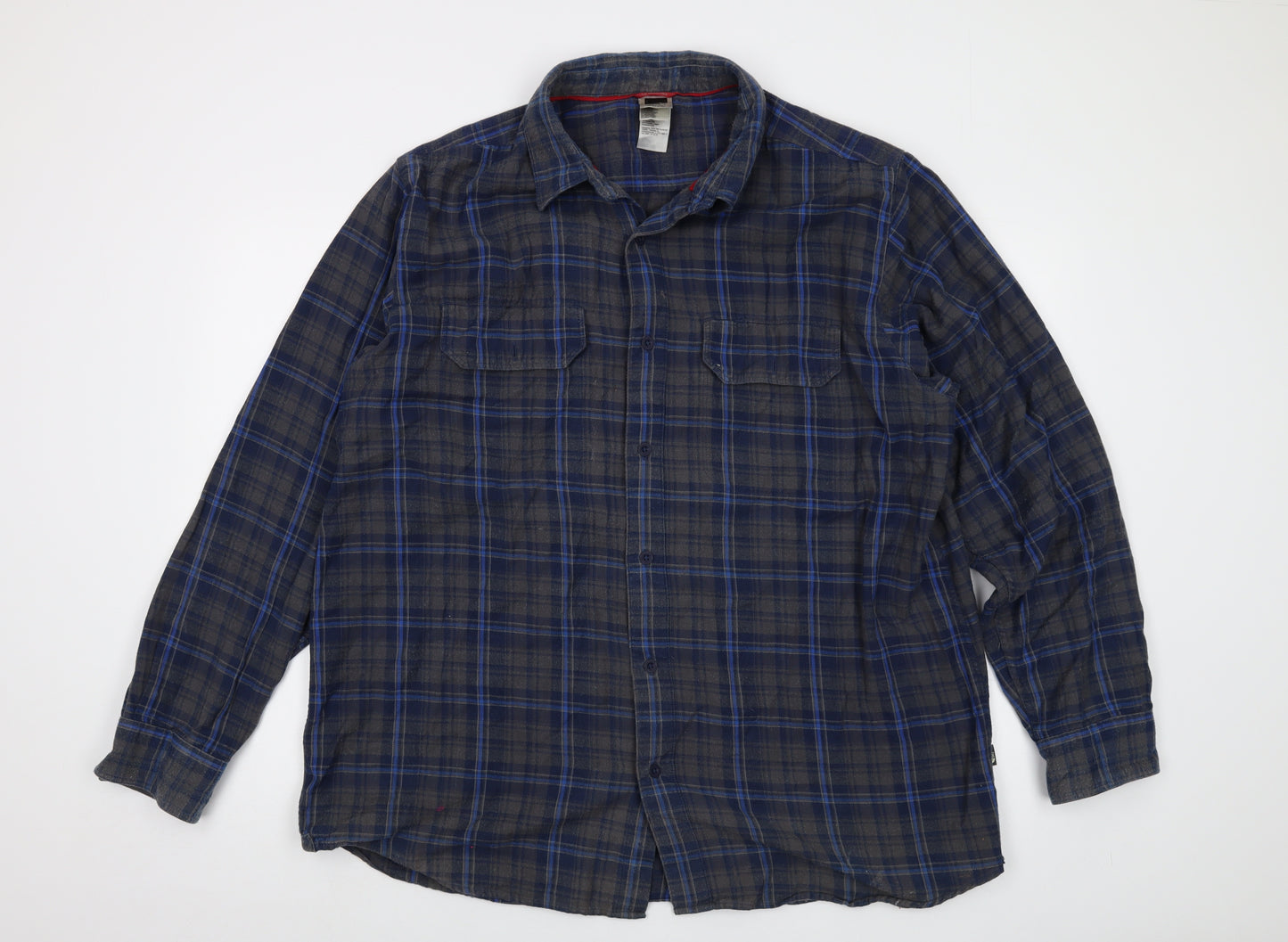 The North Face Mens Grey Plaid Cotton Button-Up Size XL Collared Button