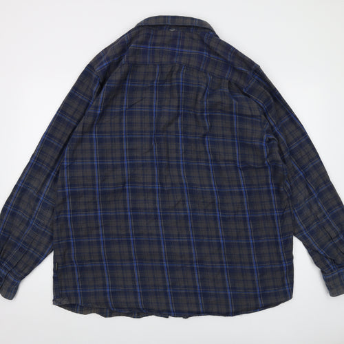 The North Face Mens Grey Plaid Cotton Button-Up Size XL Collared Button