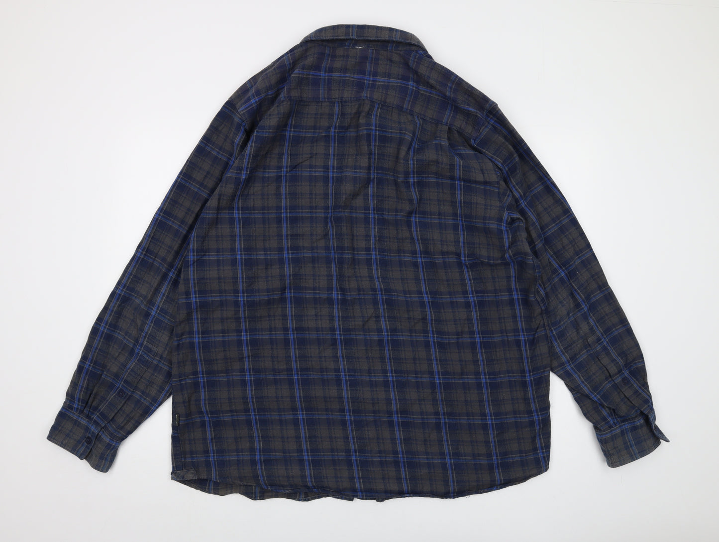 The North Face Mens Grey Plaid Cotton Button-Up Size XL Collared Button