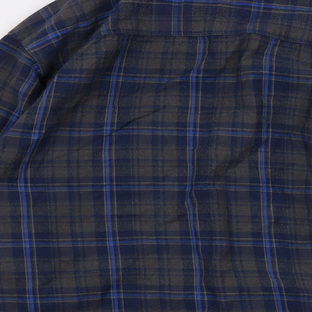 The North Face Mens Grey Plaid Cotton Button-Up Size XL Collared Button