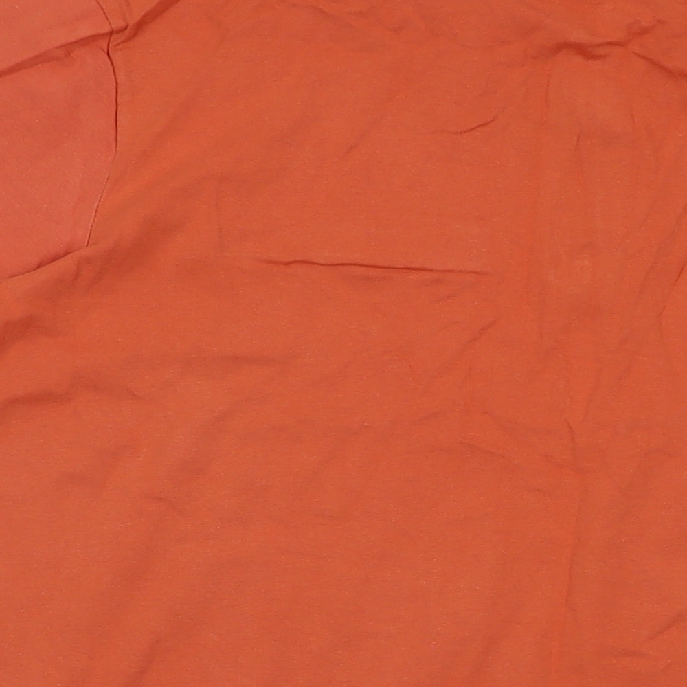 Atlas For Men Mens Orange Cotton Polo Size 2XL Collared Zip