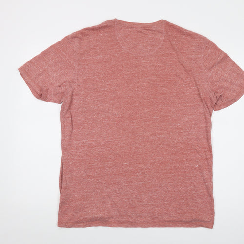 North Coast Mens Red Polyester T-Shirt Size L Crew Neck