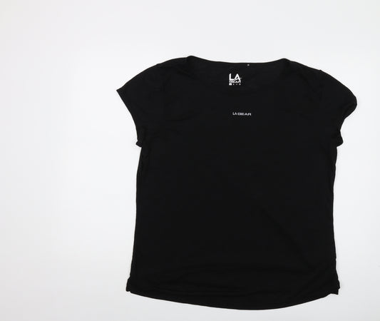 LA Gear Womens Black Polyester Basic T-Shirt Size 18 Round Neck