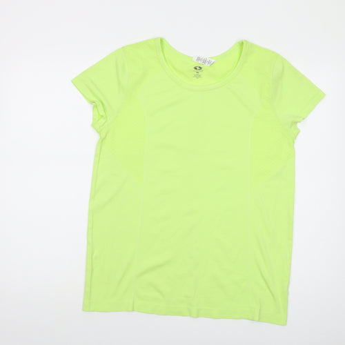 Athletic Works Womens Green Nylon Basic T-Shirt Size XL Round Neck Pullover