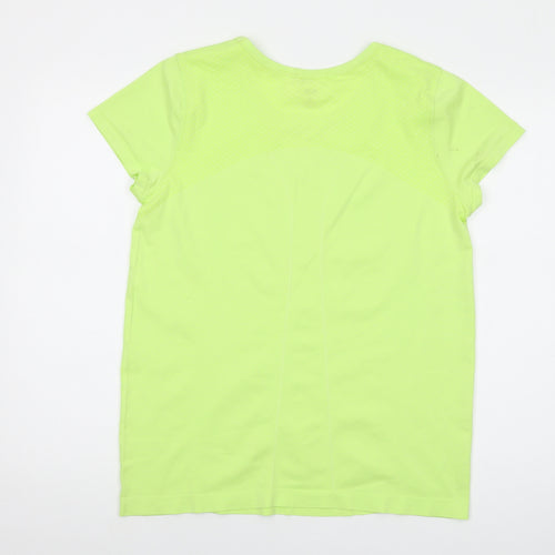 Athletic Works Womens Green Nylon Basic T-Shirt Size XL Round Neck Pullover