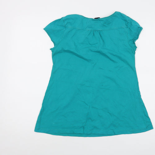 Gap Womens Green Cotton Basic T-Shirt Size M Round Neck