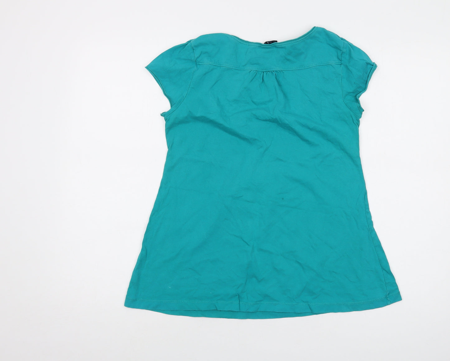 Gap Womens Green Cotton Basic T-Shirt Size M Round Neck