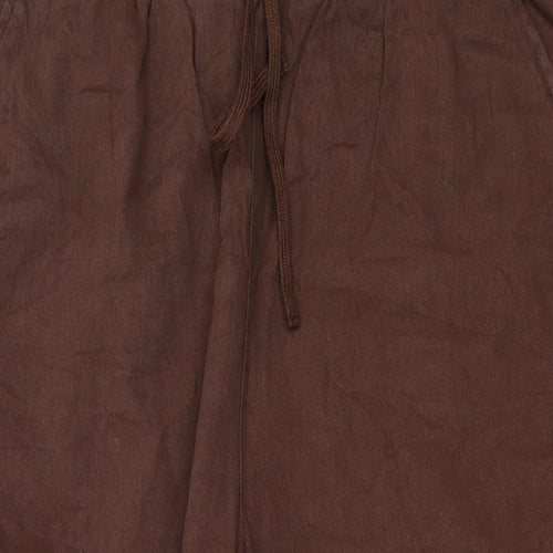 COLLUSION Womens Brown Cotton Trousers Size 32 in L27 in Regular Drawstring
