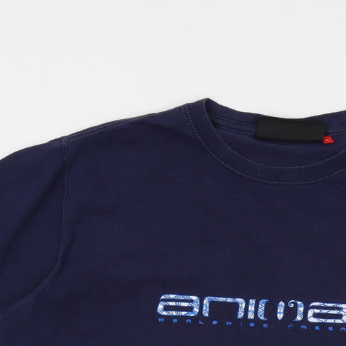 Animal Mens Blue Cotton T-Shirt Size L Crew Neck
