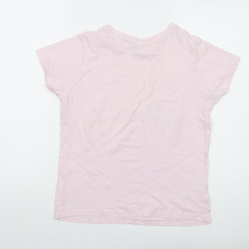 Disney Womens Pink Cotton Basic T-Shirt Size 6 Crew Neck