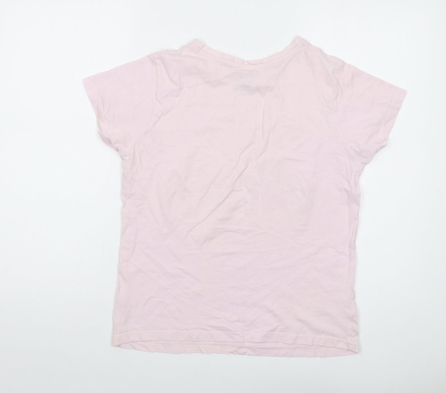 Disney Womens Pink Cotton Basic T-Shirt Size 6 Crew Neck