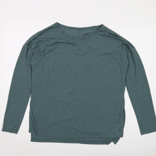Nike Mens Green Viscose T-Shirt Size L Round Neck