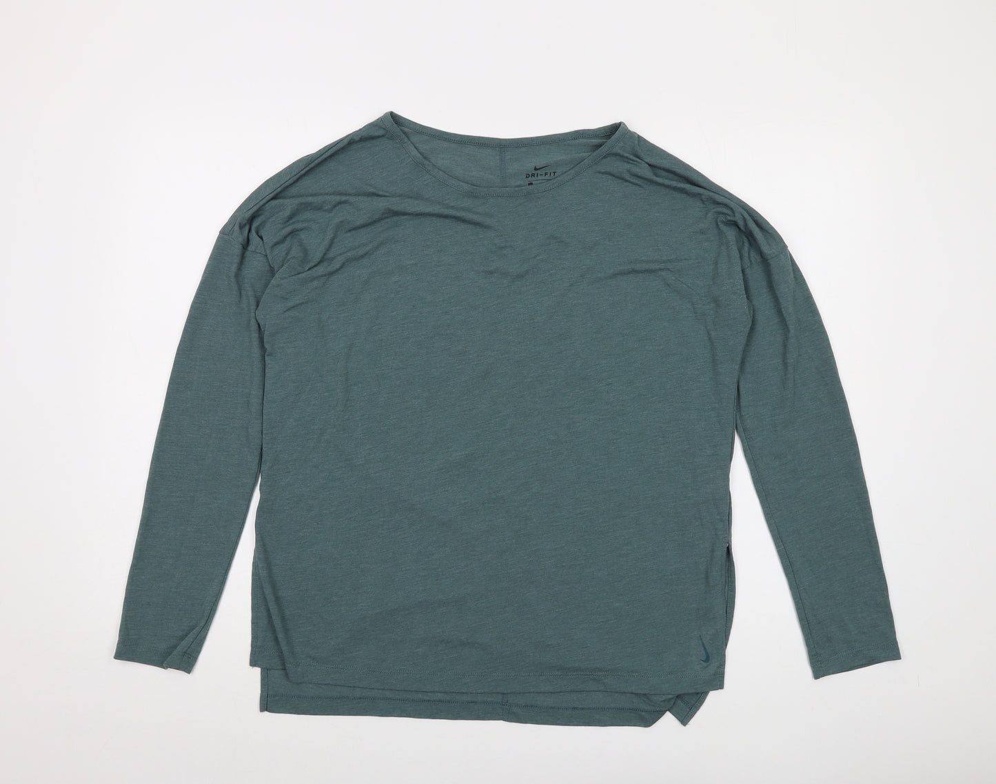 Nike Mens Green Viscose T-Shirt Size L Round Neck