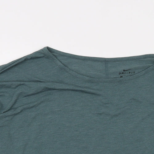 Nike Mens Green Viscose T-Shirt Size L Round Neck