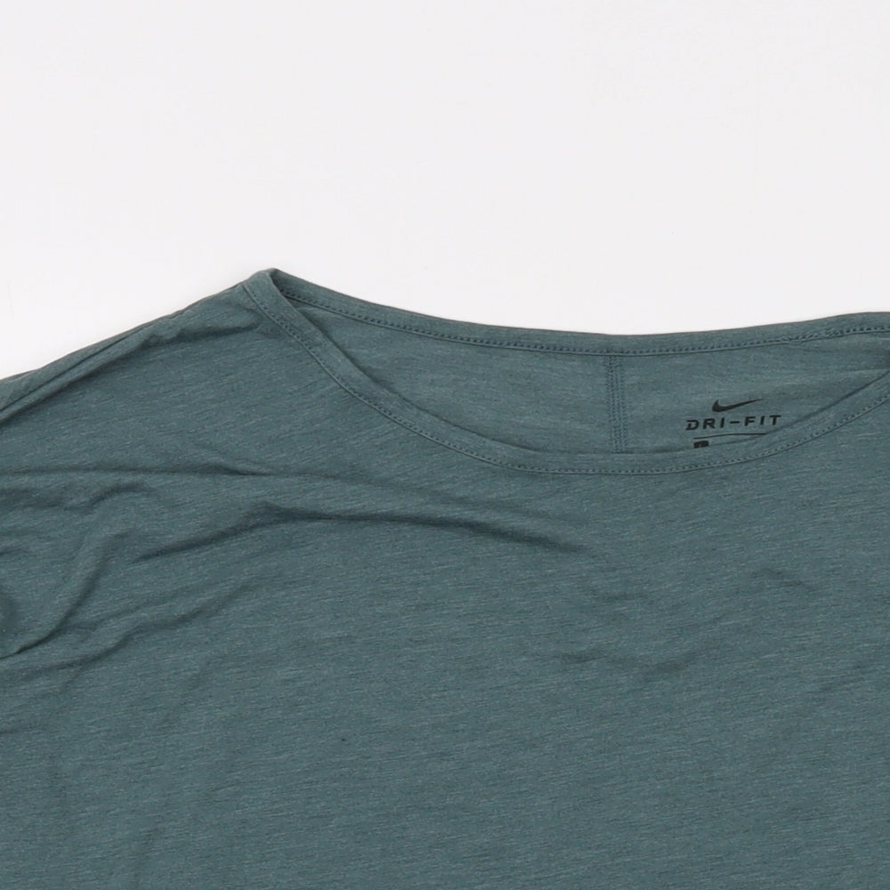 Nike Mens Green Viscose T-Shirt Size L Round Neck